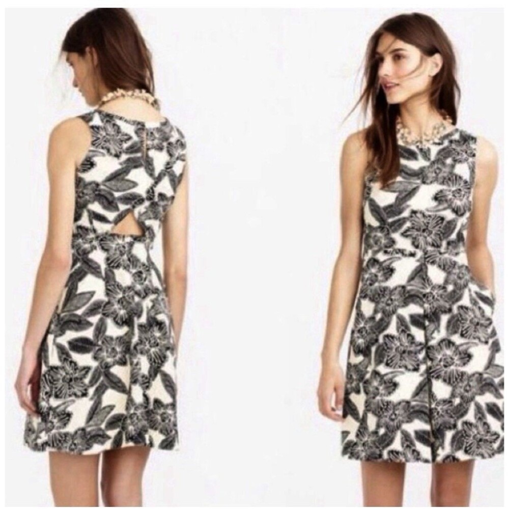 J. Crew Polynesian Print Bohemian Fit & Flare Dress C6604 Womens 10 Medium